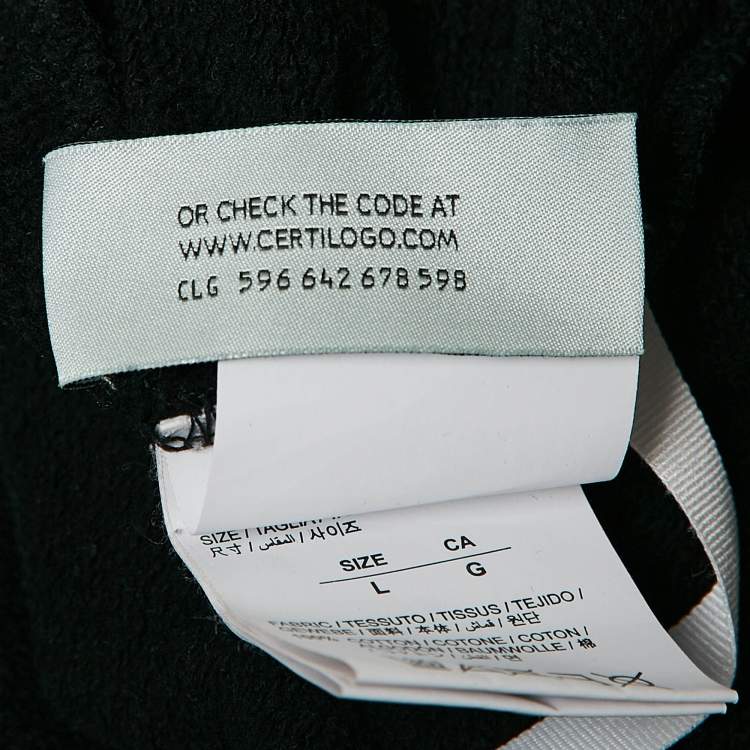 Pre Owned Off-White Black Logo Print Cotton Hooded Sweatshirt L