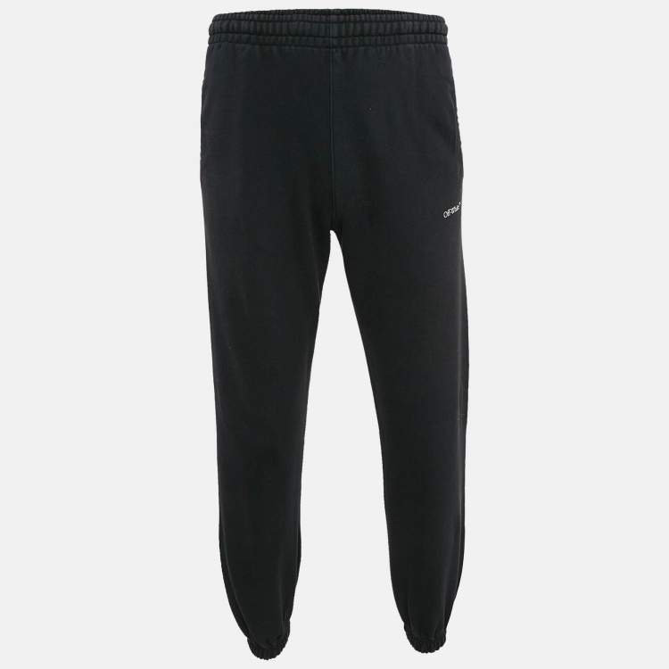 Pre Owned Off-White Black Arrow Print Cotton Knit Sweatpants M