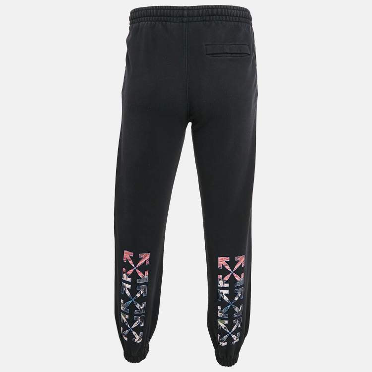 Pre Owned Off-White Black Arrow Print Cotton Knit Sweatpants M