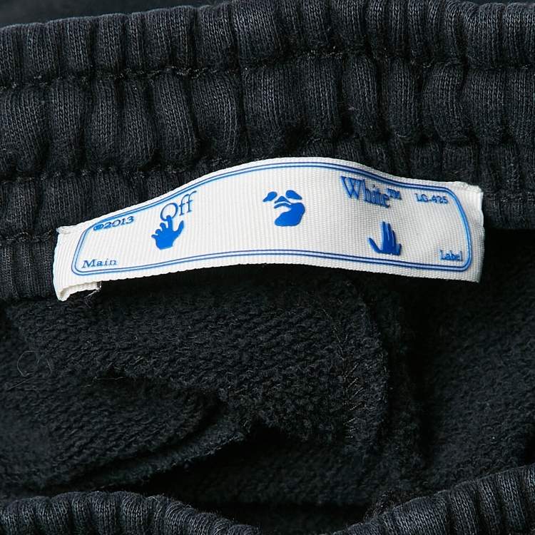 Pre Owned Off-White Black Arrow Print Cotton Knit Sweatpants M