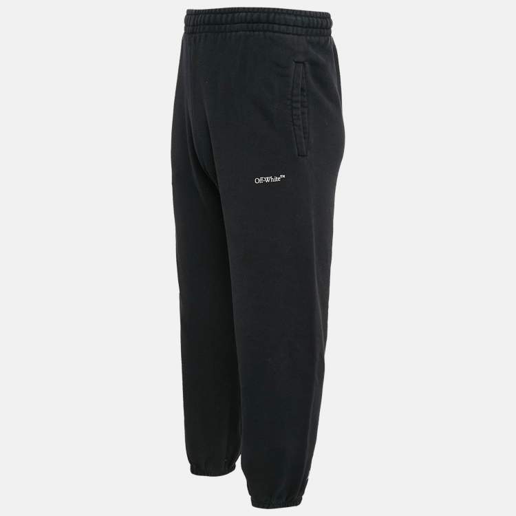 Pre Owned Off-White Black Arrow Print Cotton Knit Sweatpants M