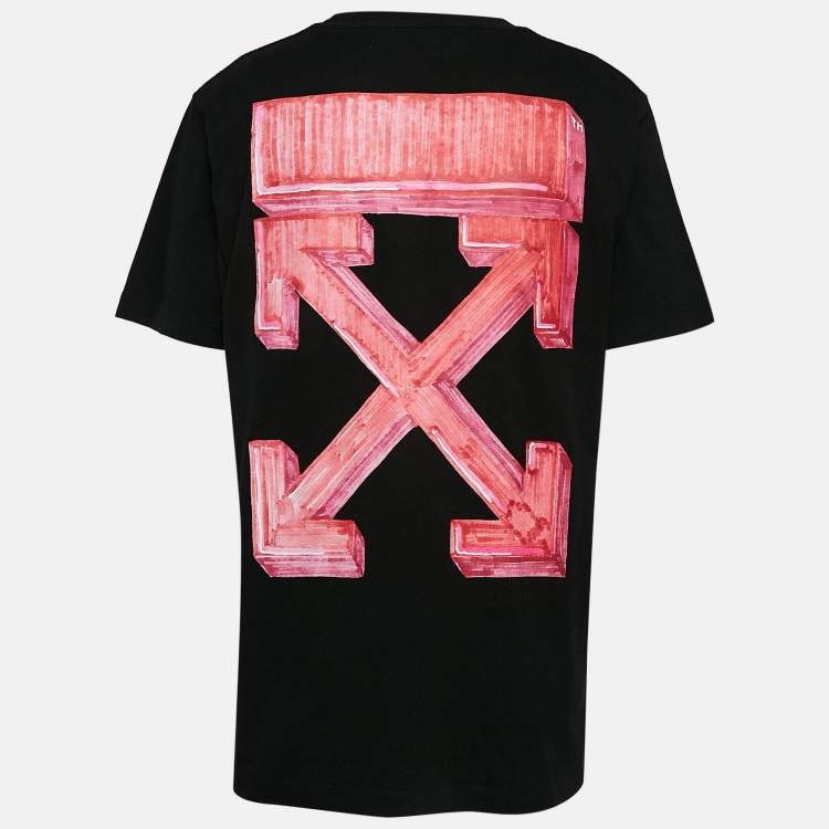 Pre Owned Off-White Black Arrow Print Cotton Jersey T-Shirt XL