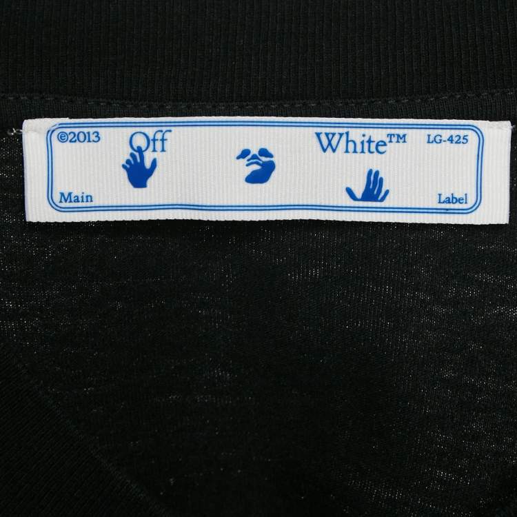 Pre Owned Off-White Black Arrow Paint Print Jersey Crew Neck T-Shirt S