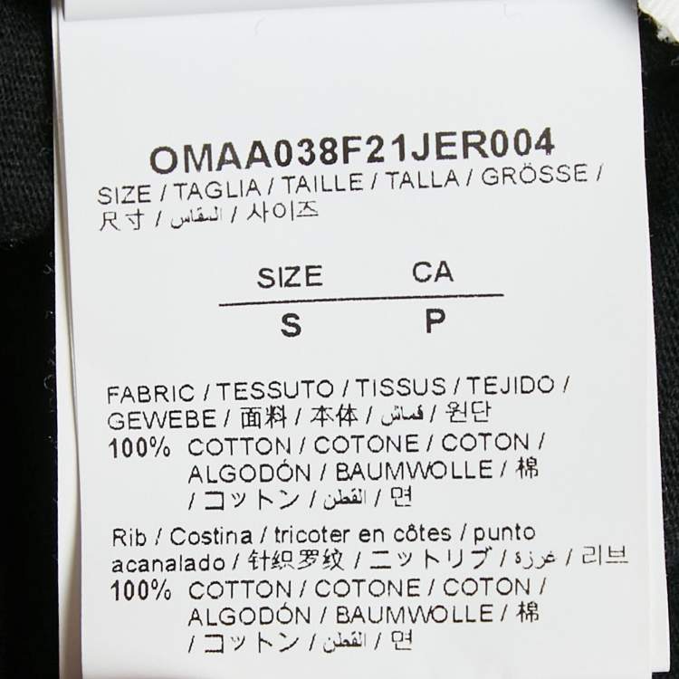 Pre Owned Off-White Black Arrow Paint Print Jersey Crew Neck T-Shirt S