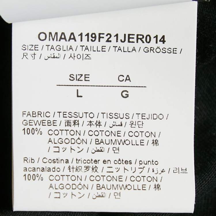 Pre Owned Off-White Black Arrow Painted Cotton Jersey Crew Neck T-Shirt L 