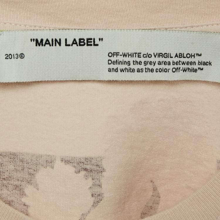 Pre Owned Off-White Beige Floral Arrow Print Jersey T-Shirt M