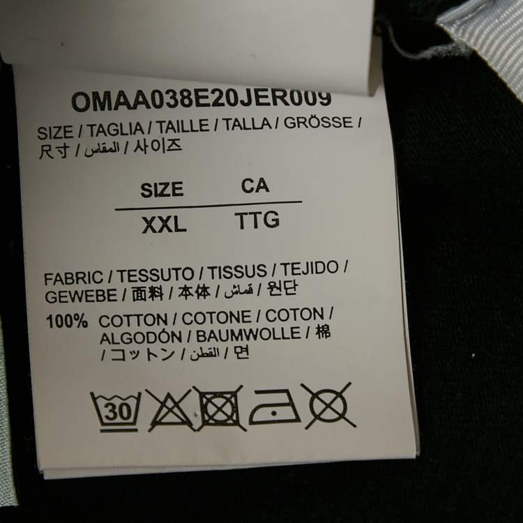 Pre Owned Off-White Black Pivot Fish Print Cotton Short Sleeve T-Shirt XXL