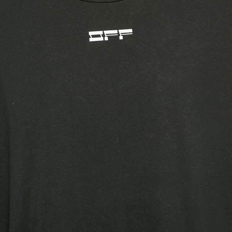 Pre Owned Off-White Black Pivot Fish Print Cotton Short Sleeve T-Shirt XXL