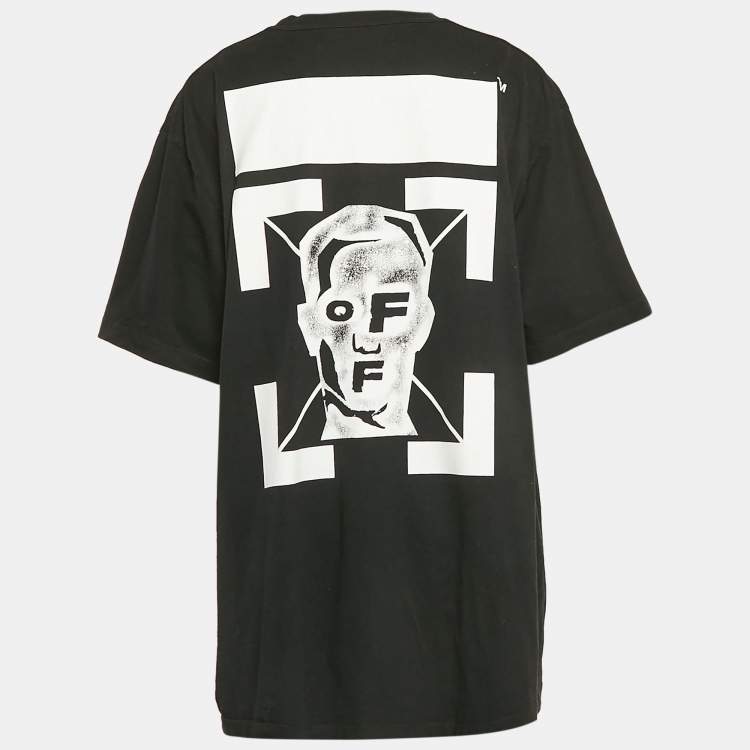 Pre Owned Off-White Black Pivot Fish Print Cotton Short Sleeve T-Shirt XXL