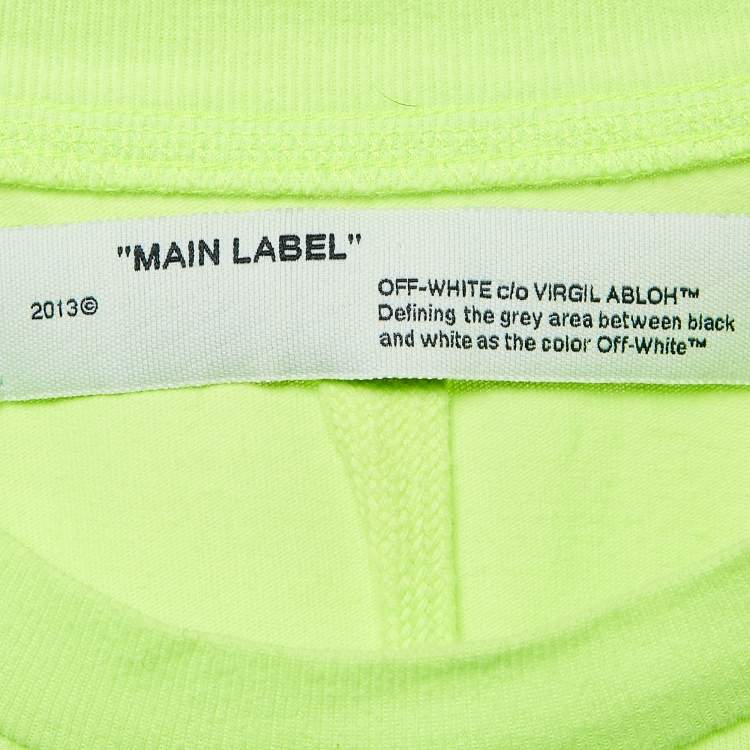 Pre Owned Off-White Neon Yellow Spray Paint Print Cotton Oversized T-Shirt XS 
