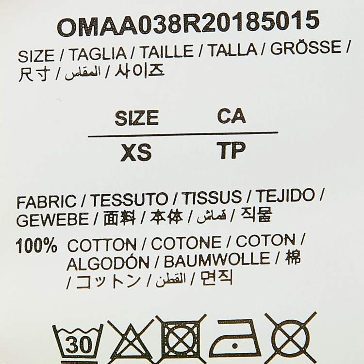 Pre Owned Off-White Neon Yellow Spray Paint Print Cotton Oversized T-Shirt XS 