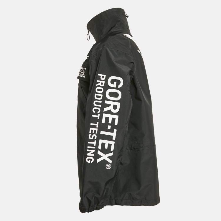 Pre Owned Off-White Black Printed Nylon Gore-tex Anorak Jacket L