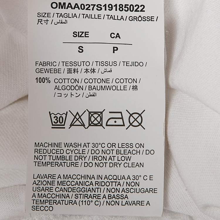 Pre Owned Off-White White Cotton Crew Neck T-Shirt S