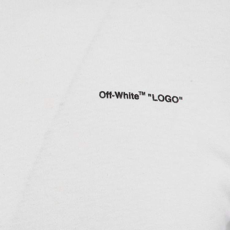 Pre Owned Off-White White Cotton Crew Neck T-Shirt S