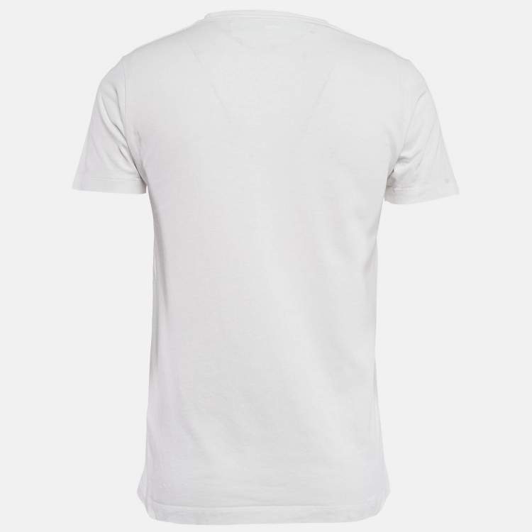 Pre Owned Off-White White Cotton Crew Neck T-Shirt S