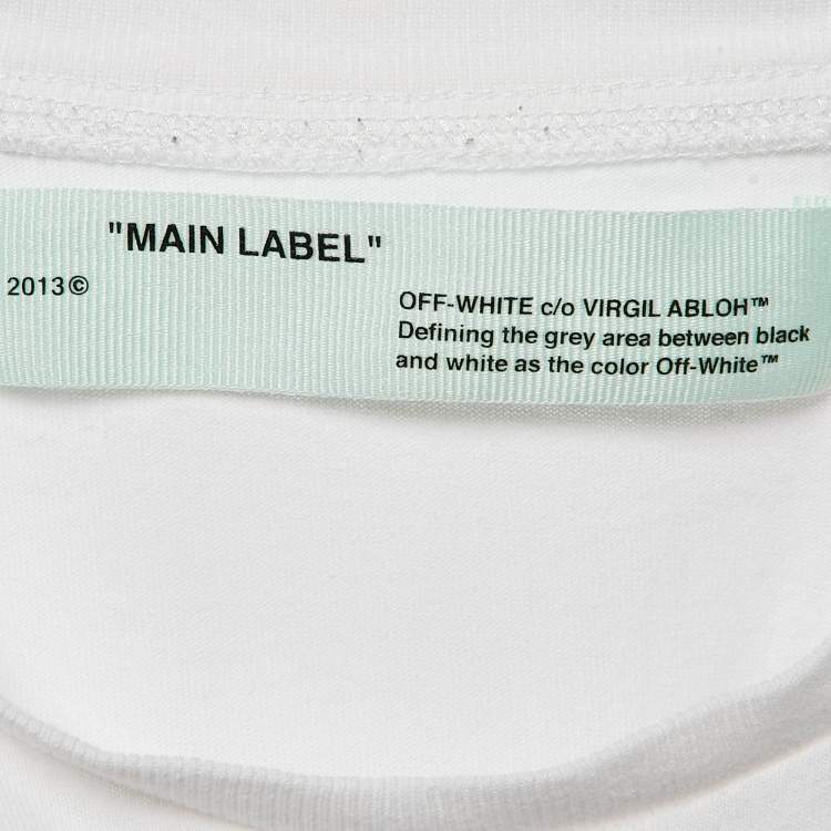 Pre Owned Off-White White Cotton Crew Neck T-Shirt S