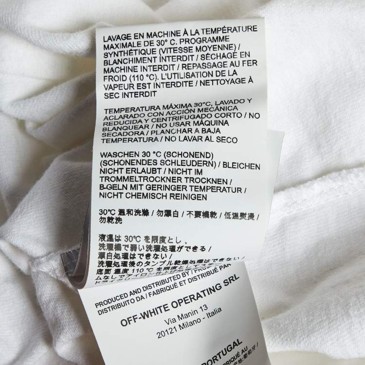 Pre Owned Off-White White Bart Public Enemy Print Cotton Crew Neck T-Shirt M
