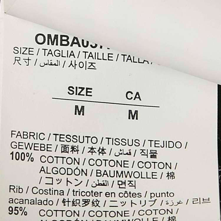 Pre Owned Off-White Black Embroidered Cotton Crew-Neck Sweatshirt M