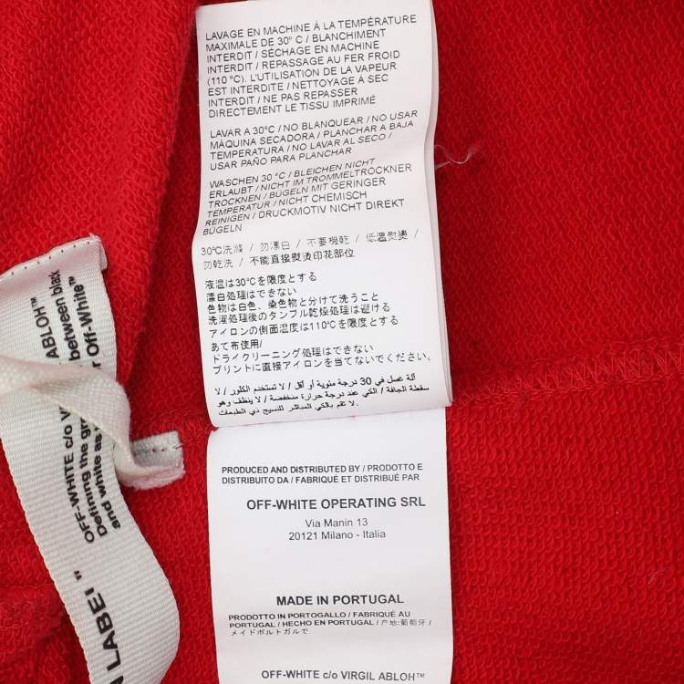 Pre Owned Off-White Red Jersey Monalisa Track Pants M