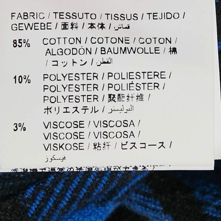 Pre Owned Off-White Blue/Black Plaid Cotton Blend Button Front Shirt XL