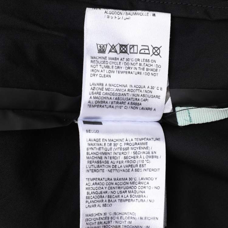 Pre Owned Off-White Black Cotton Polyurethane Quote Hooded Raincoat S