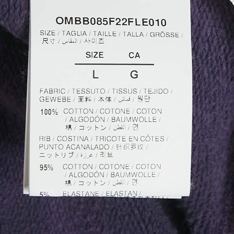 Pre Owned Off-White Pink/Blue Logo Print Tie-Dye Cotton Hoodie L