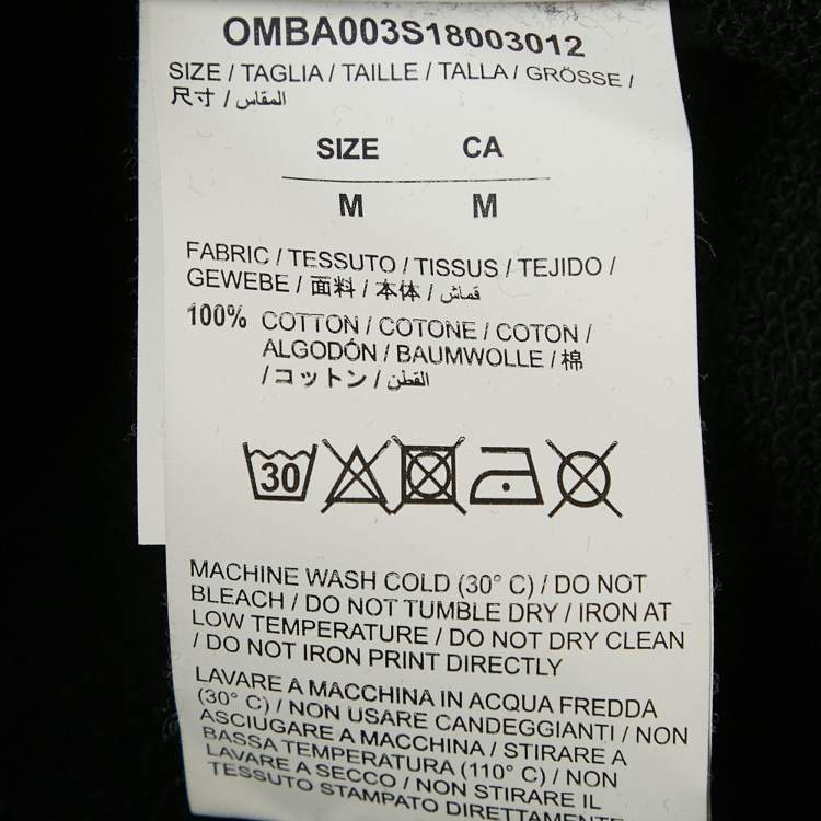 Pre Owned Off-White Black Mona Lisa Print Cotton Pullover M