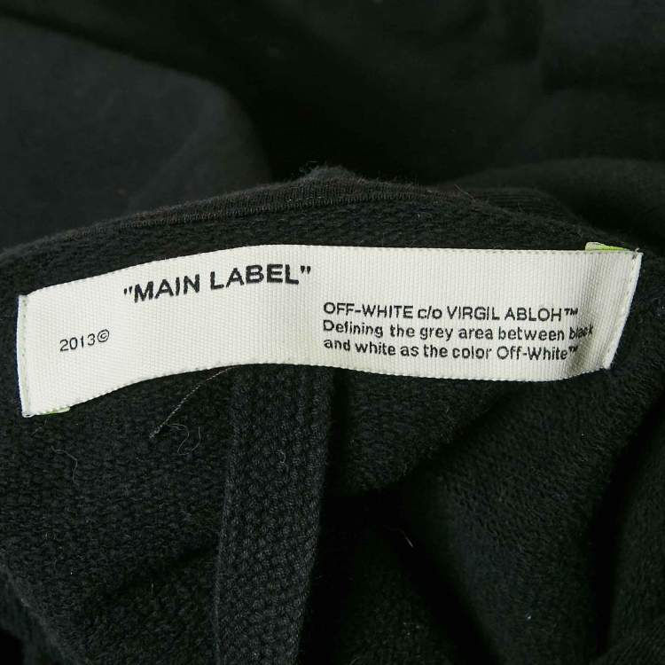 Pre Owned Off-White Black Cotton Logo Arrows Printed Hoodie XS