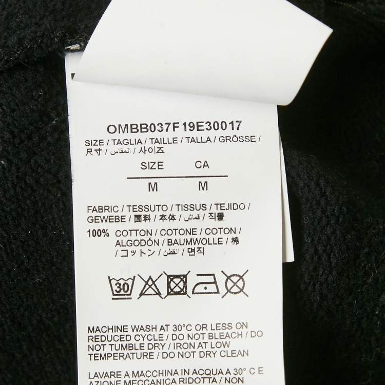 Pre Owned Off-White Black Wizard and Cat Print Cotton Hoodie M