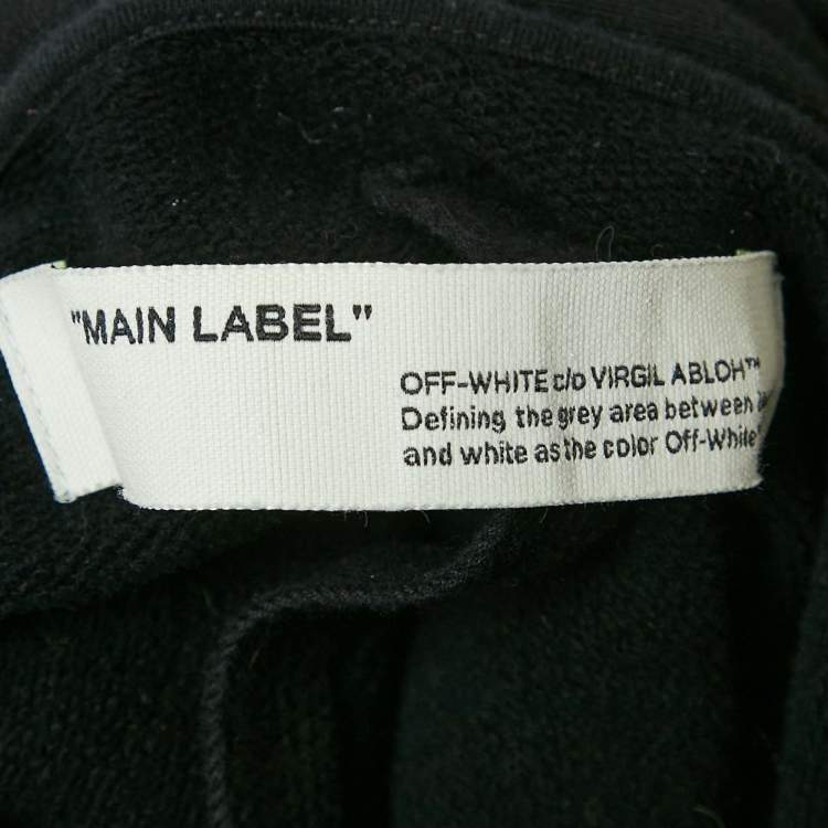 Pre Owned Off-White Black Wizard and Cat Print Cotton Hoodie M