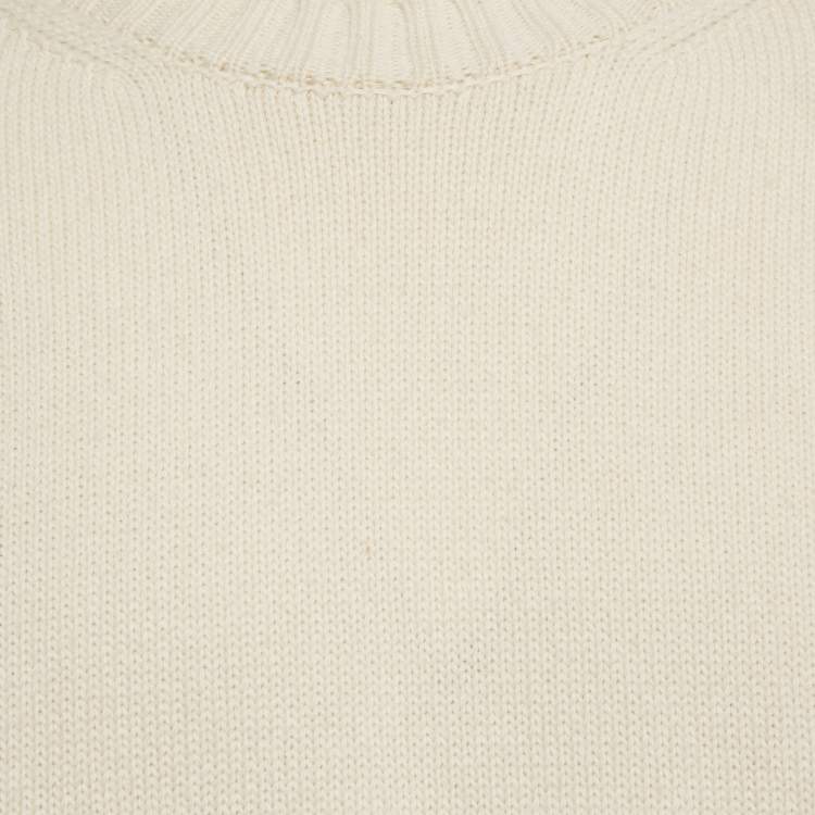 Pre Owned Off-White Multicolor Wool Crew Neck Color-Block Sweater XL