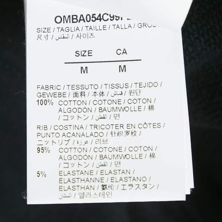 Pre Owned Off-White Black Logo Print Cotton Knit Sweatshirt M