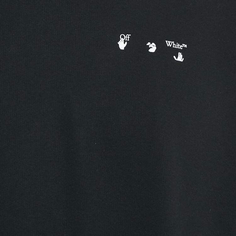 Pre Owned Off-White Black Logo Print Cotton Knit Sweatshirt M