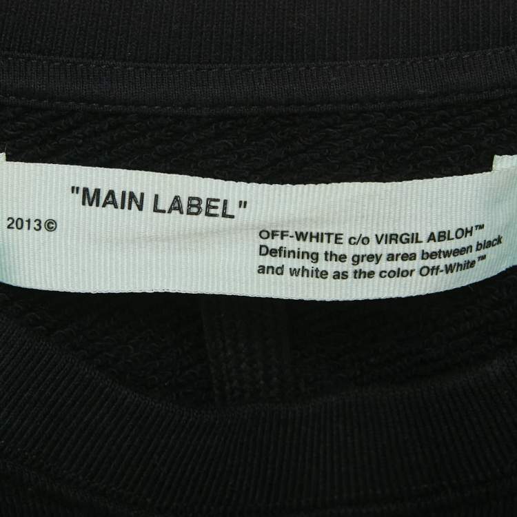 Pre Owned Off-White Black Diag Skulls Print Cotton Knit Sweatshirt S