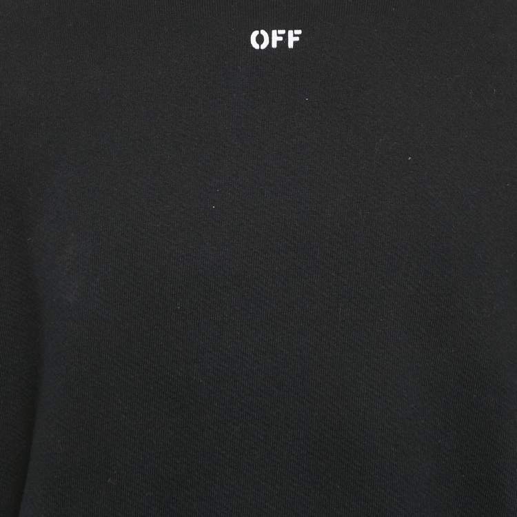Pre Owned Off-White Black Diag Skulls Print Cotton Knit Sweatshirt S