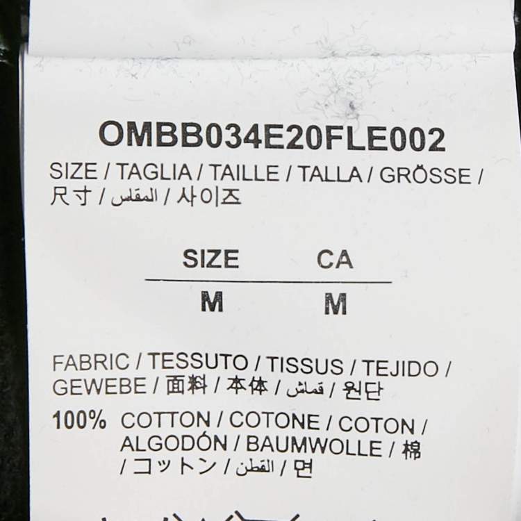 Pre Owned Off-White Black Vintage Print Cotton Hoodie M