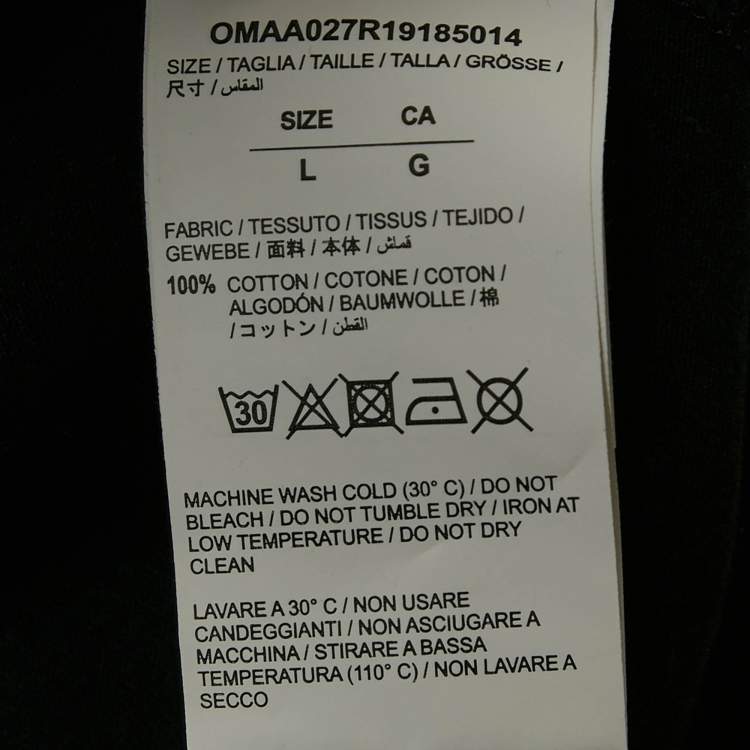 Pre Owned Off-White Black Impressionism Print Jersey T-Shirt L