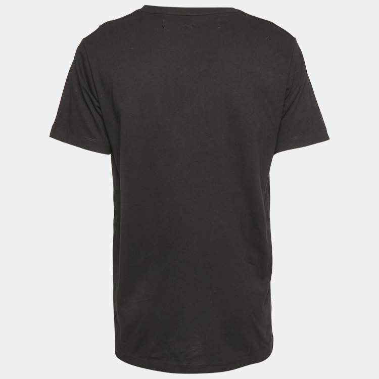 Pre Owned Off-White Black Jersey Crew Neck T-Shirt L