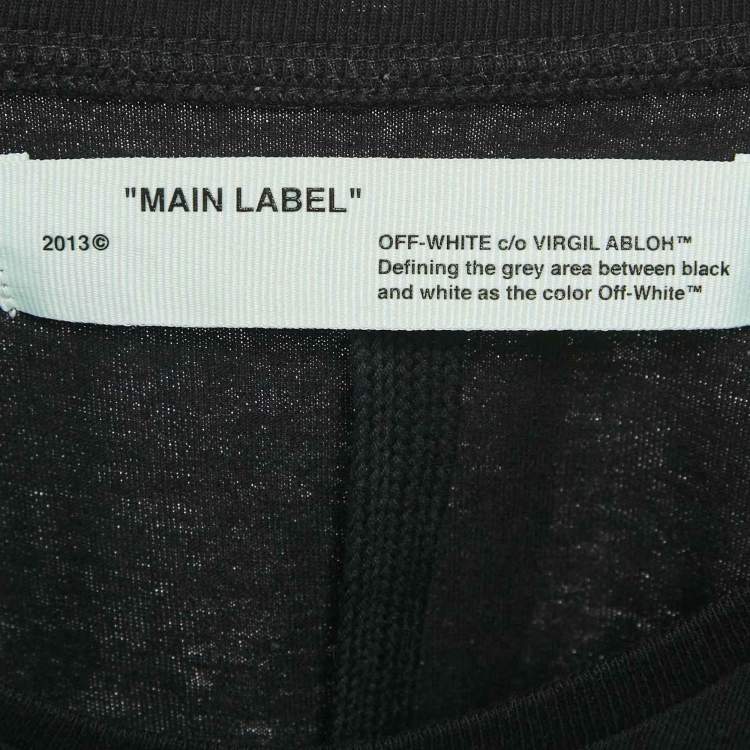 Pre Owned Off-White Black Jersey Crew Neck T-Shirt L