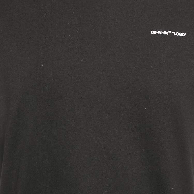 Pre Owned Off-White Black Jersey Crew Neck T-Shirt L