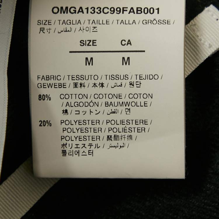Pre Owned Off-White Black Tartan Cotton Logo Embroidered Shirt M