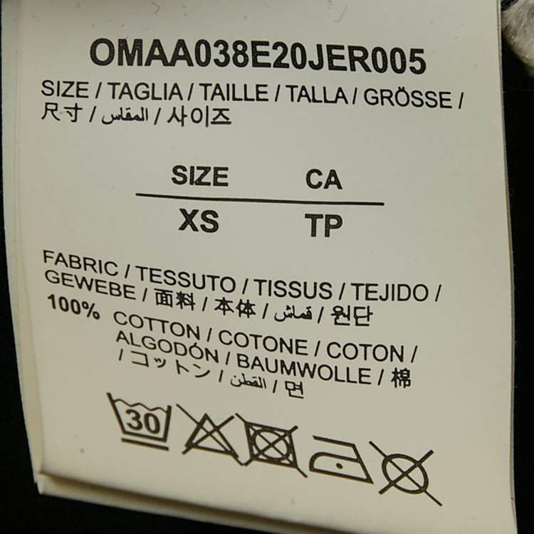 مملوكة مسبقًا Off-White Black Mary Print Cotton Crew Neck T-Shirt XS