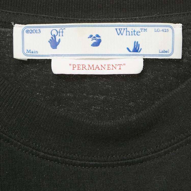 Pre Owned Off-White Black Skull Arrow Print Cotton T-Shirt XS