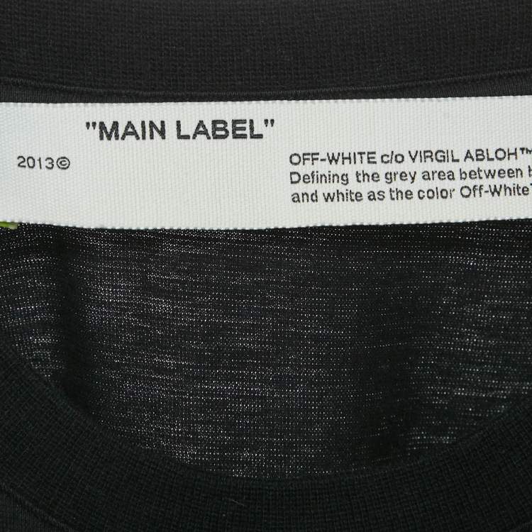 مملوكة مسبقًا Off-White Black Back Logo Print Cotton Crew Neck T-Shirt M