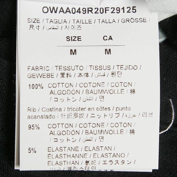 مملوكة مسبقًا Off-White Black Back Logo Print Cotton Crew Neck T-Shirt M