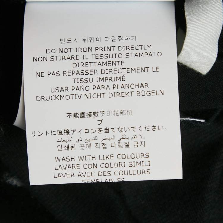 مملوكة مسبقًا Off-White Black Back Logo Print Cotton Crew Neck T-Shirt M