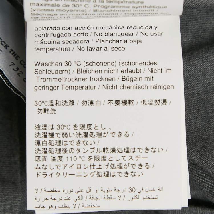 Pre Owned Off-White Grey Back Logo Print Cotton Crew Neck T-Shirt M