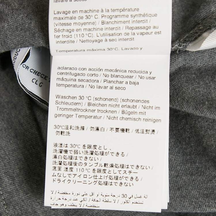 Pre Owned Off-White Grey Back Logo Print Cotton Crew Neck T-Shirt M