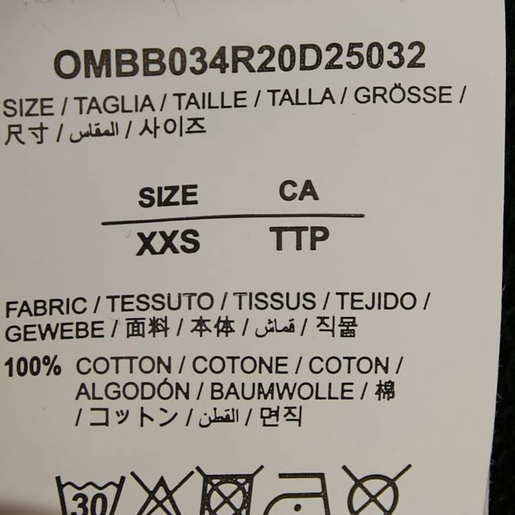Pre Owned Off-White Black Cotton Knit Arrow Applique Hoodie XXS
