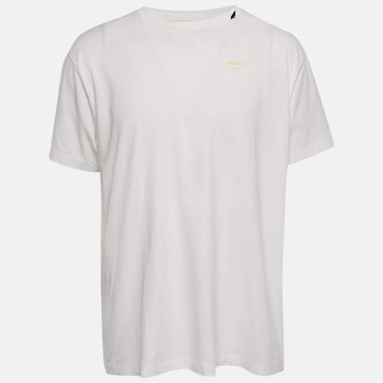 Pre Owned Off-White White Arrow Paint Jersey Oversized T-Shirt XS